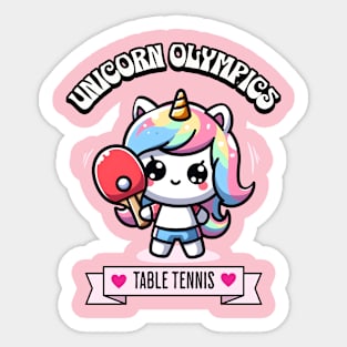 Table Tennis Unicorn Olympics 🏓🦄 -  Smashing Cuteness! Sticker